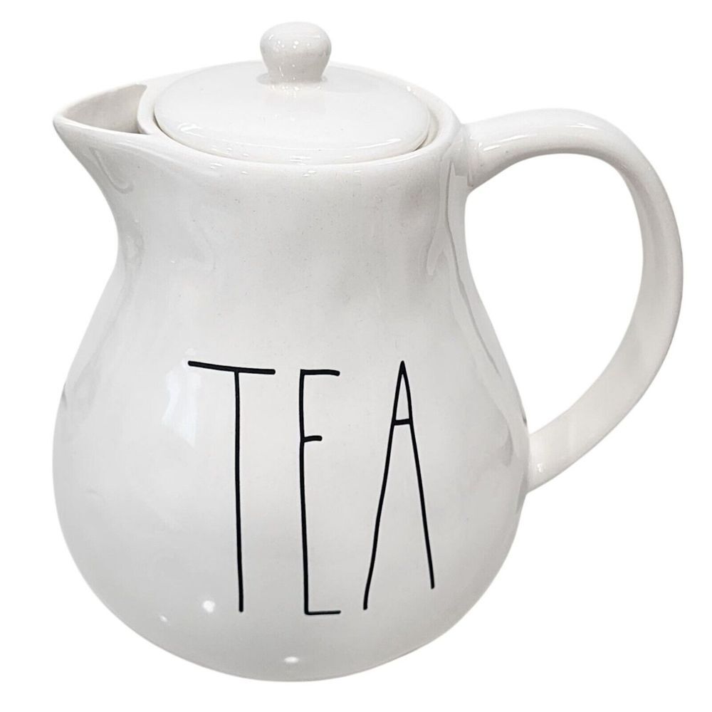 Rae Dunn Artisan‎ Collection White Ceramic Teapot With Lid 56oz 7.5in x7.5in